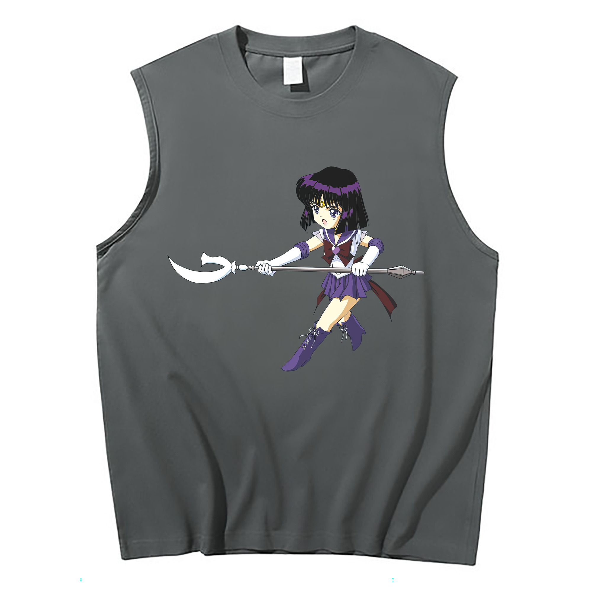 （画像用） 美少女戦士セーラームーン 土萠ほたる Sailor Moon Tomoe Hotaru （セーラーサターン；Sailor Saturn） コットン100％タンクトップ（フロントプリント）